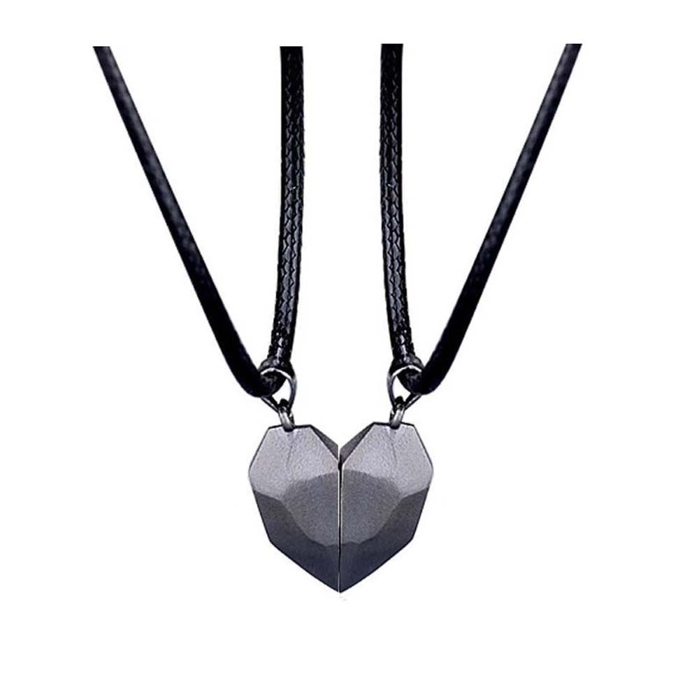 stone Zinc Zinc Alloy Distance Attracting Couple Necklace Heart Pendant Magnetic Necklace Fashion Jewelry