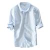 Designer Italy Style 100% Linen Long-sleeved Shirt Men  Casual 5 Colors Solid White Shirts For Men Top Camisa Chemise