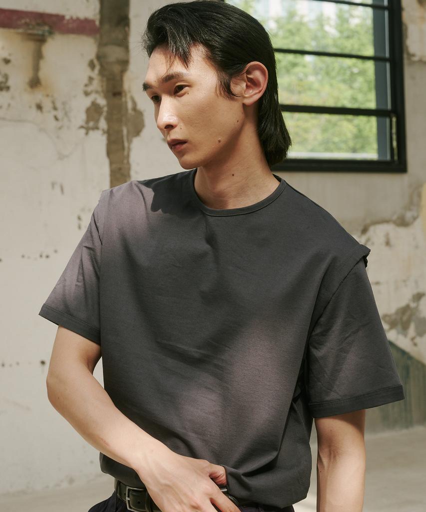 AEGO FREEDOM LAB Deep Grunge T-Shirt_Charcoal