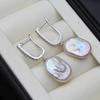 Wedding Natural Freshwater Baroque Pearl Drop Earrings For Wemon,925 Silver Dangle Pearl Earring Wife Girls Bridal Gift White