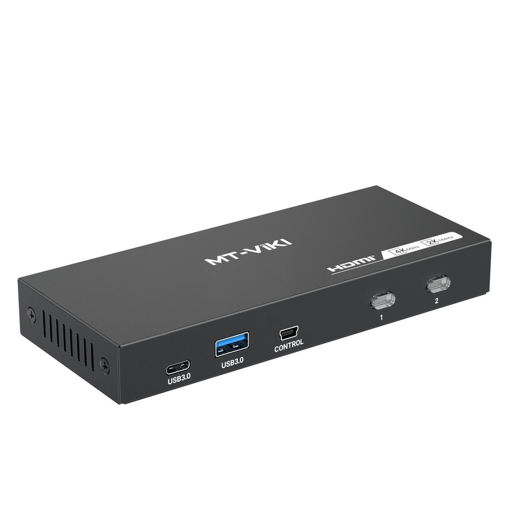 4K 60hz USB 3.0 HDMI KVM Switch 2 Port, Support 2K@144HZ