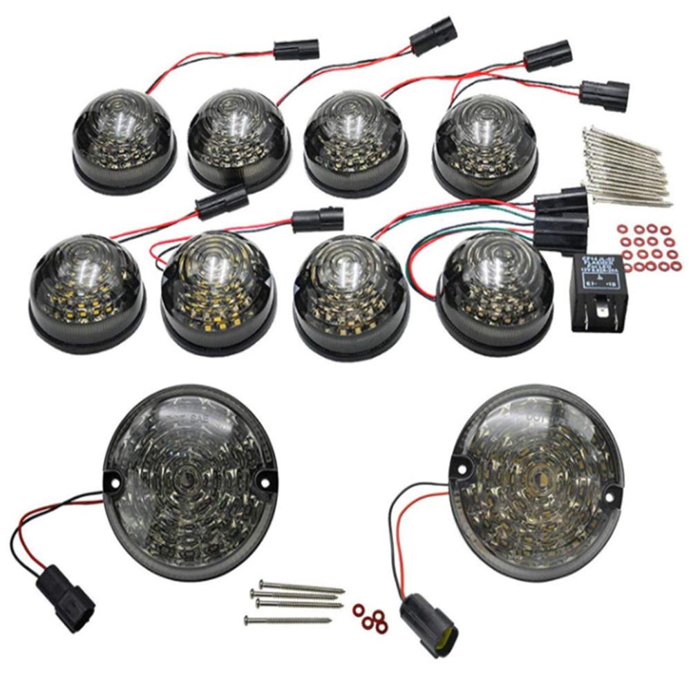 Complete LED Light Upgrade Kit Smoked Lens Fit For Land Rover Defender 1990-2016