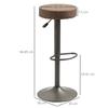 Set of 2 Swivel Bar Stools with Footrest and Adjustable Height, 35x36x64-85cm, Brown