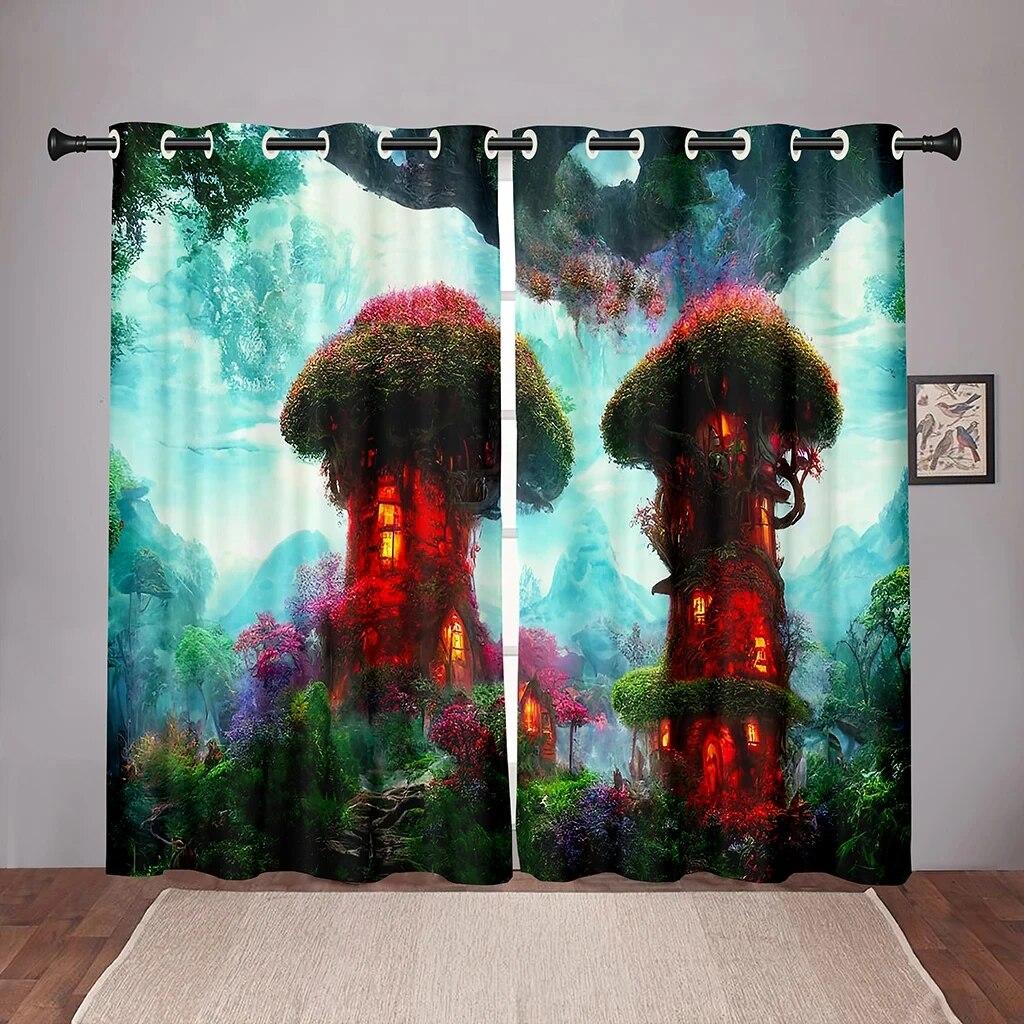 Природа Лес Дерево Листья Плотные Оконные Шторы Для Спальни Гостиная Ванная Комната Кухня Прихожая Высокая Затененность Различные Узоры