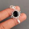 Black Onyx Gemstone 925 Sterling Silver Jewelry Handmade Pendant 1.80" For Girls PP-4-13