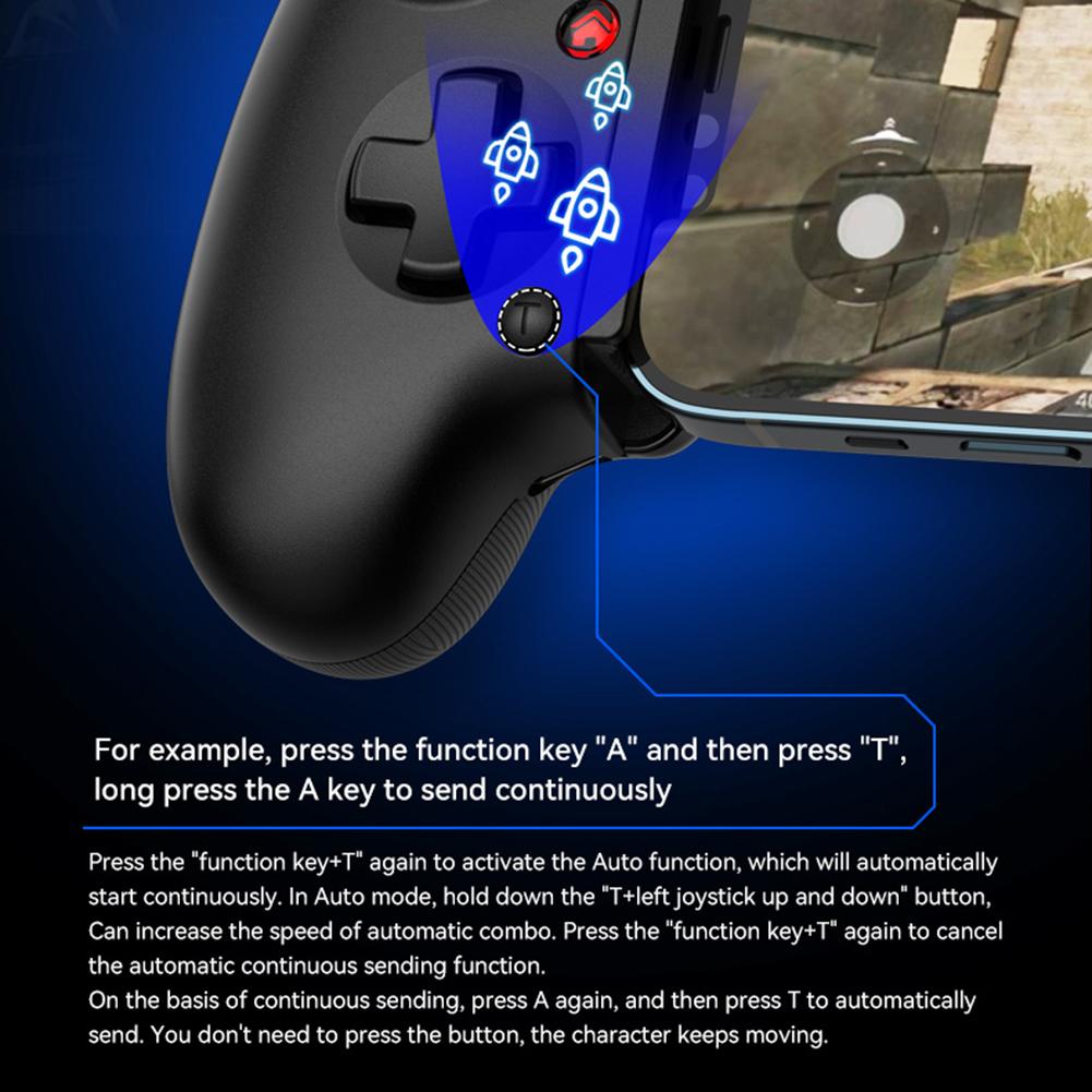 Телескопический геймпад для сотового телефона с охладителем, совместимый с Bluetooth, 5.2, двойная вибрация, поддержка потоковой передачи на PS3/PS4/NS Switch/Xbox/PC