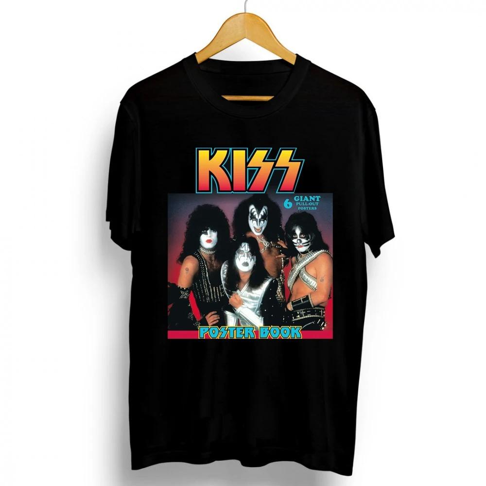 2021 New Fashion Kiss Band Rock Letter Poster Men's T-Shirt Graphics Funny Casual Short Sleeve Round Neck Shirt Hip Hop Tees