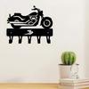 1pc Home Black Motorcycle Metal Balcony Wall-mounted Clothes Rack Key Holder Kitchen Bathroom Hook Hangers Storage Organizer