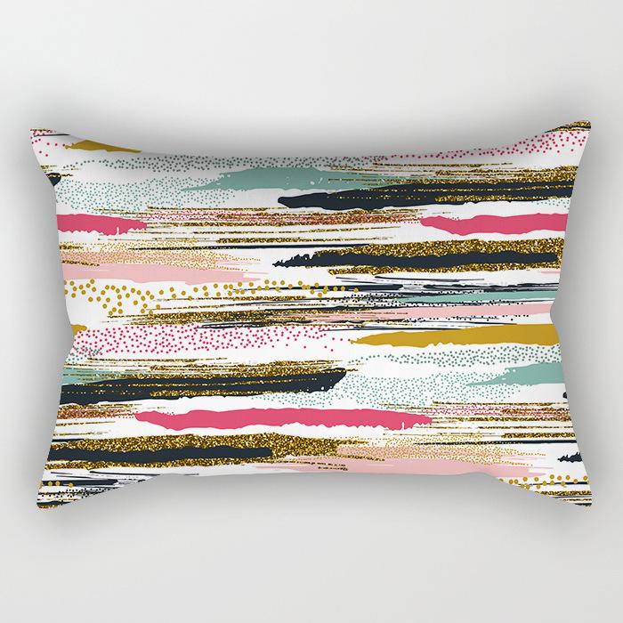 Скандинавский Абстрактный Разноцветные Линии Геометрический Длинная Наволочка Дом Диван Подушка Автомобиль Офис Подушка для Поясницы