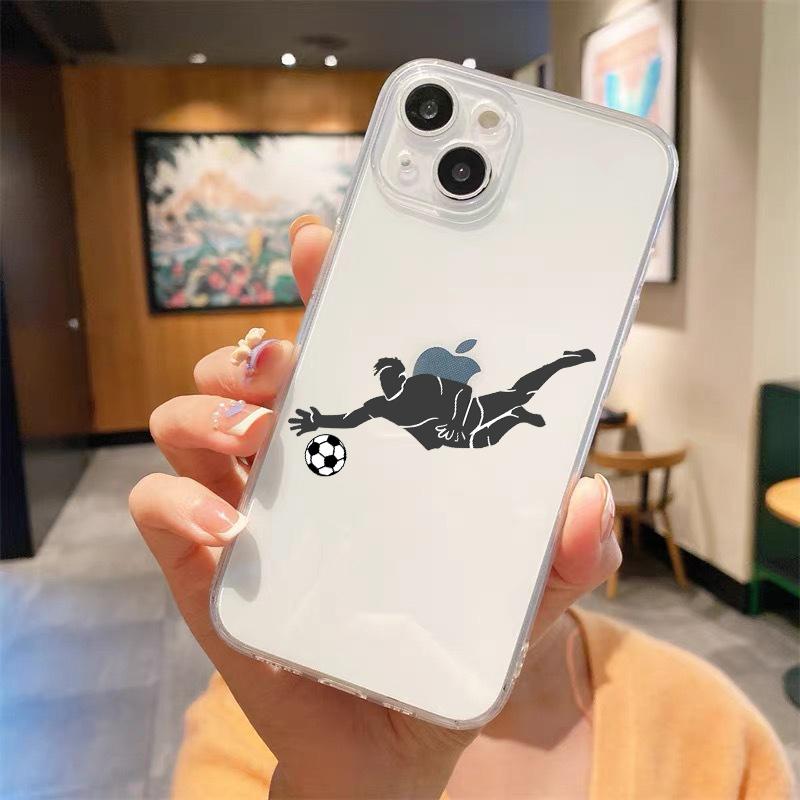 Противоударный прозрачный чехол для телефона «Футбол» для iPhone 14, 13, 12, 11 Pro Max 7, 8 Plus X XR XS Max SE 2022, силиконовый чехол Fundas