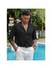 Men's Casual Cotton Linen Stand Collar Shirt - European & American Style for Summer Beach Vacation 2026