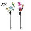 Patio Path Lighting Solar Glass Cracked Ball Garden Light, Butterfly Hummingbird Metal Bee Decor for Balcony Stake Waterproof Outdoor Yard Lamp