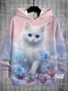 Girls Clothes Hoodies for Kids Cute Cartoon Cat Printed Hoodie Spring Autumn Casual Tops Fashion Sweatshirt Children's Clothing
