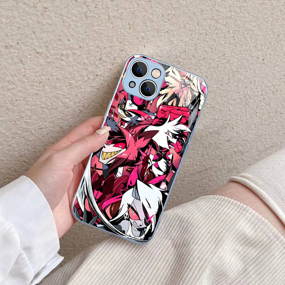 Cartoon H-Helluva Boss Tempered Glass For Iphone 14 13 12 11 Pro Mini XS MAX 14Plus X XS XR Cover