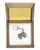 Cesky Terrier, Czech Terrier - Silver-plated key ring with a dog in a gift box, handbag decoration, backpack pendant by Art-Dog brand