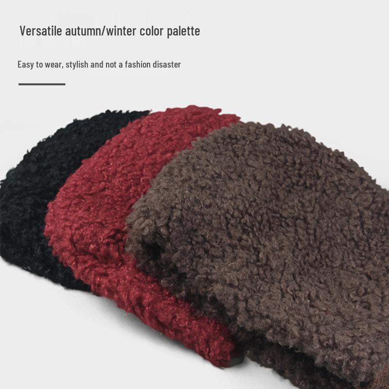 Ancola Красная Шапочка Женские Теплые Бордовые Плюшевые Велосипедные Наушники Шляпа Ведьмы