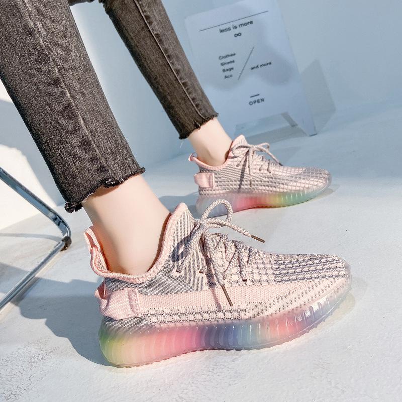 Женские дышащие модные беговые кроссовки в корейском стиле из Flyknit, весна 2026