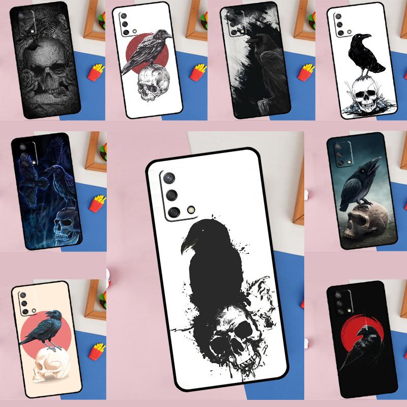 Crow Raven Dark Skull Case For Oppo A58 A18 A38 A78 A98 A17 A77 A80 A40 A60 A16 A76 A96 A74 A94 A54 A15 A57S Cover