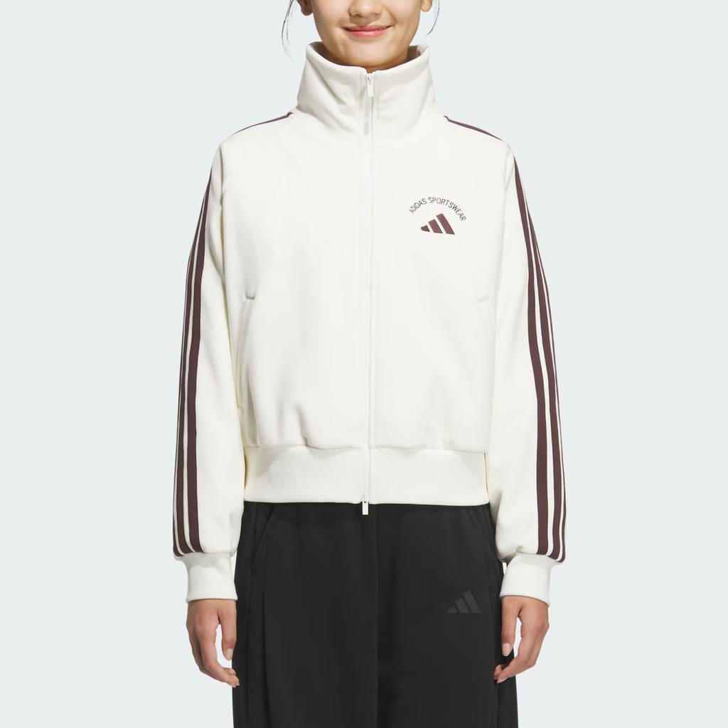 adidas Спортивная одежда Флис с логотипом Теплая Свободного кроя Короткая куртка Женская куртка KC0036