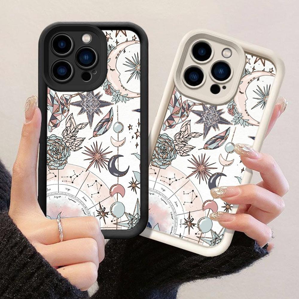 JT582 Ведьминский Зодиак Астро Луна для iPhone 17 16 15 14 13 12 11 Pro Max Samsung S26 S25 Ultra A17 A07 A56 A16 Xiaomi 15T Redmi 15c 14C Мягкий чехол