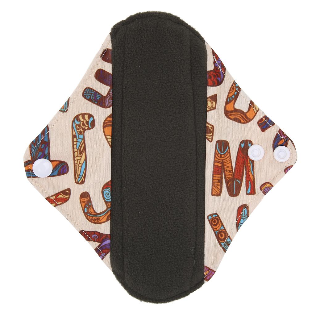 Многоразовая гигиеническая прокладка из бамбукового угля, портативная мягкая печатная элегантная моющаяся менструальная прокладка для женщин