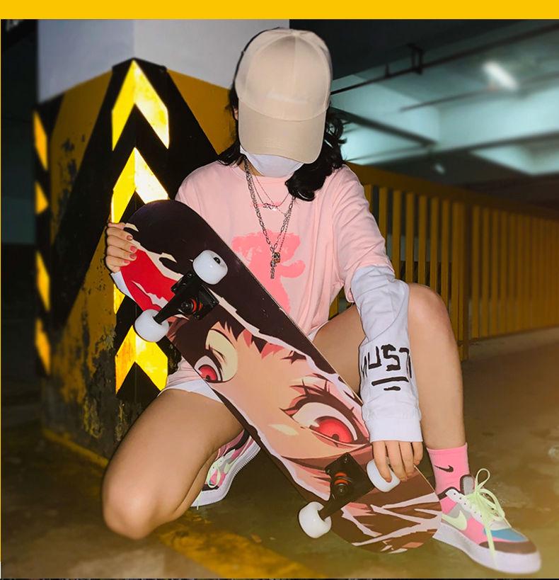 Начинающий скейтборд с двойным изгибом для уличного катания - Профессиональная короткая доска для мальчиков, девочек и взрослых