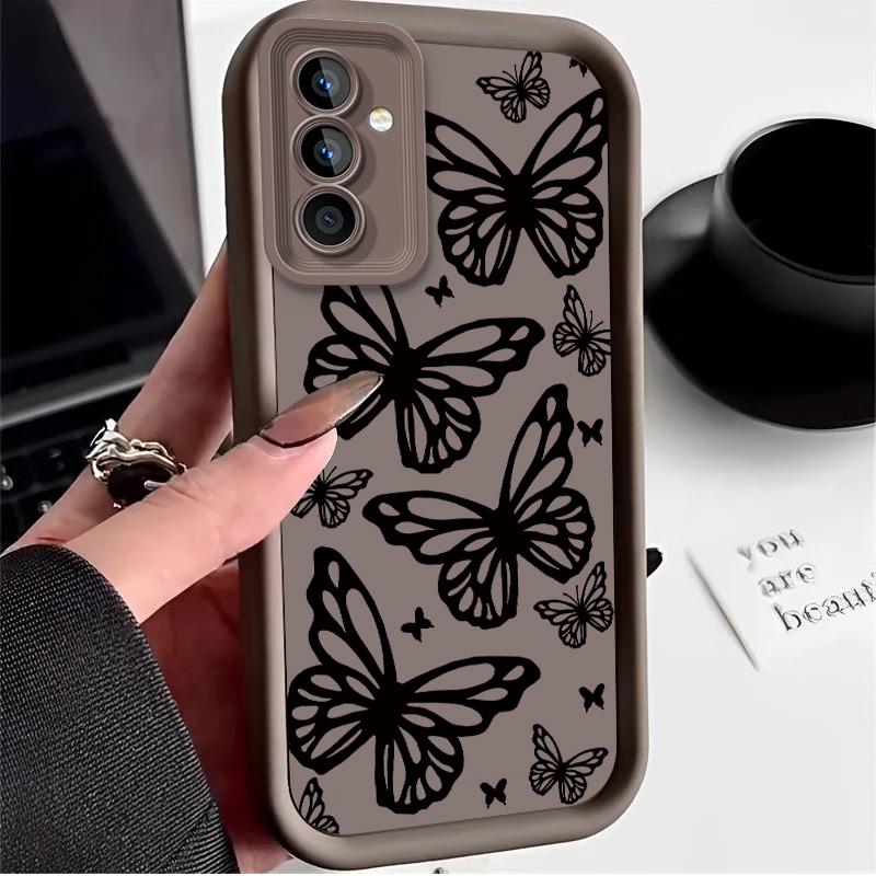 Butterfly Phone Case For Samsung Galaxy S25 S24 S23 Plus S22 S21 Ultra 24 FE Plus A15 A35 A54 A55 5G Shockproof Soft Cover