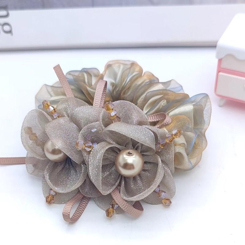 Резиновый Женский Головной Убор Цветок Высокоэластичная Резинка для Волос Кольцо-Кишка Пучок Шпилька для Прически Вверх Веревка для Волос Завязки Аксессуары