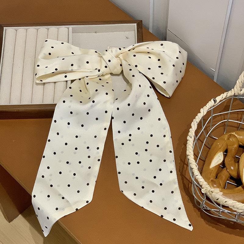 Silk Scarf, Long Strip, High-end Sense, Retro Polka Dot Neck Tie, Necktie, Versatile Streamer, Headband, Decorative Belt.