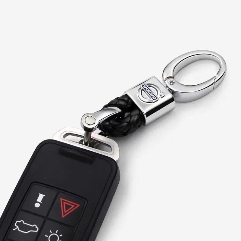 Car Metal/Leather Styling Keychain For Volvo XC40 XC90 V40 V90 V60 XC60 S80 S60 S90 C40 V70 XC70 Accessories
