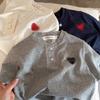 Boys Short Sleeve Polo Shirt with Heart Print Cotton Summer Top for Toddlers