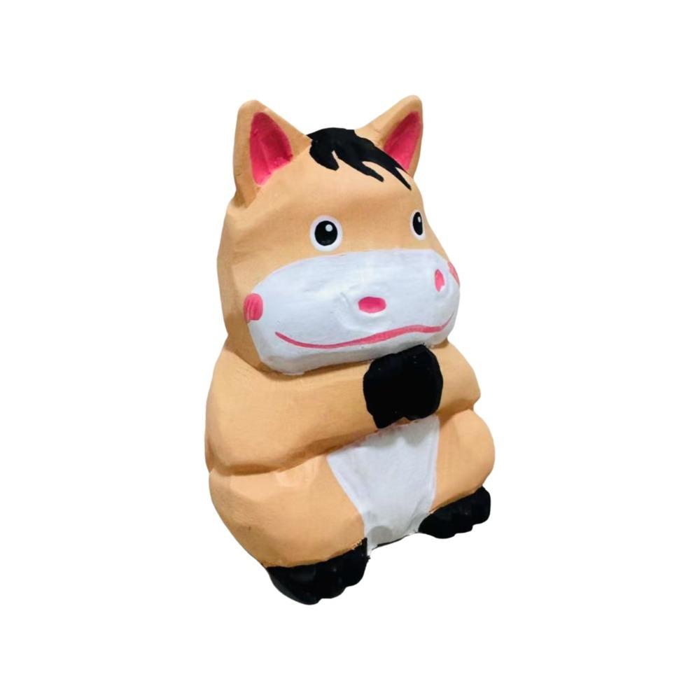 Handmade Miniature Wood Figurine Cartoon Horse Figures Ornament Funny Animal Statue  Shelf Display