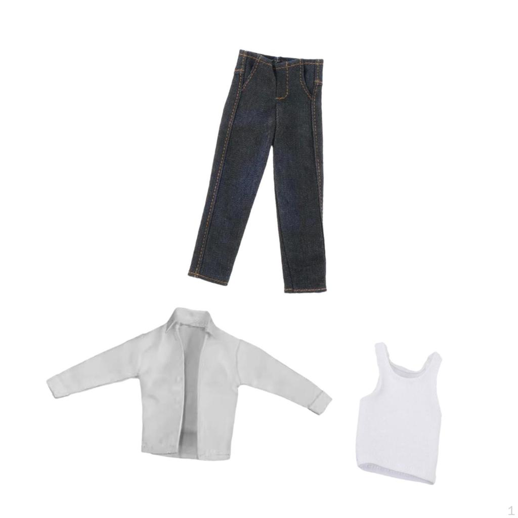 1/12 Фигурка Футболка и Джинсы Комплект Одежды, 6 дюймов Одежда, Подарки Для Детей И Взрослых, Ручная Работа