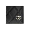 Chanel 23B Золотая этикетка Логотип Узор с бриллиантами Зернистая личи Кожаный Держатель для паспорта Держатель для карт Сумка для женщин Черный
