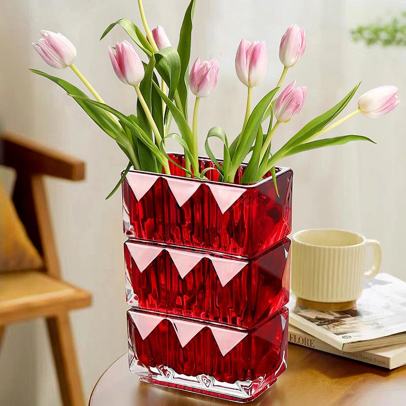 Стеклянная ваза, украшение, прозрачная вода, приподнятая цветочная композиция, гостиная, обеденный стол, прямой цилиндр, гидропонное украшение для дома, ремесла