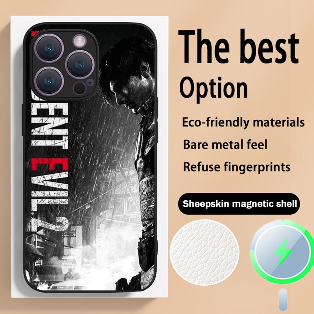 Resident evil 9 горячий игровой плакат Чехол для телефона для iPhone 16 15 14 13 12 11 Plus Pro Max Высококлассный Люксовый Magsafe Овечья кожа