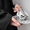Французский Ретро Черно-белый Набор кофейных чашек - Летняя Лилия Роскошная Подарочная Коробка, Премиальная Керамика для Дома, Кафе и Сувениров