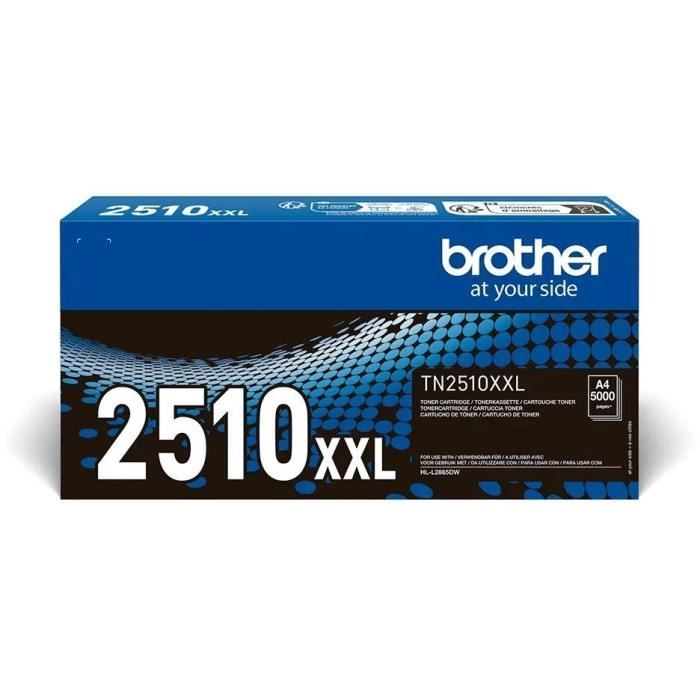 Kit Toner - BROTHER - TN2510XXL - 5000 Pages Selon ISO19752 - Noir - Pour HL-L2865DW/ MFC-L2960DW/ MFC-L2980DW