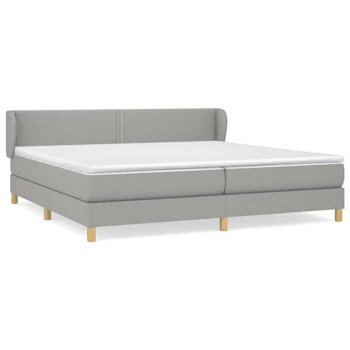 3126749 vidaXL Divan Bed with Mattress Light Grey 200x200cm Fabric