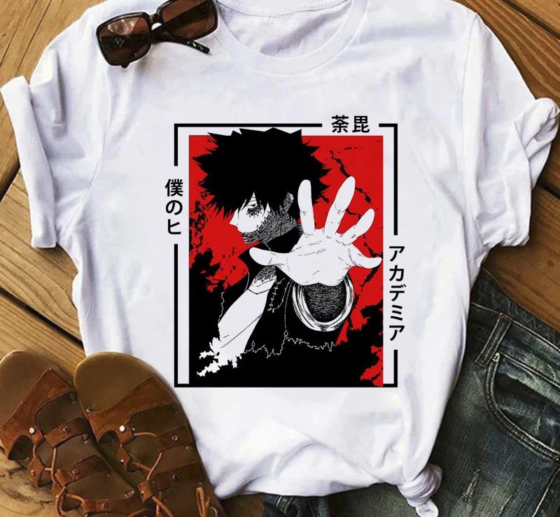 Japanese Anime My Hero Academia Graphic Print T Shirt Fashion Casual Crew Neck Short Sleeve Plus Size T Shirt Unisex