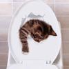 DIY Cat Toilet Sticker 3D Toilet Seat Decal Creative Cat Wall Decal  Bathroom
