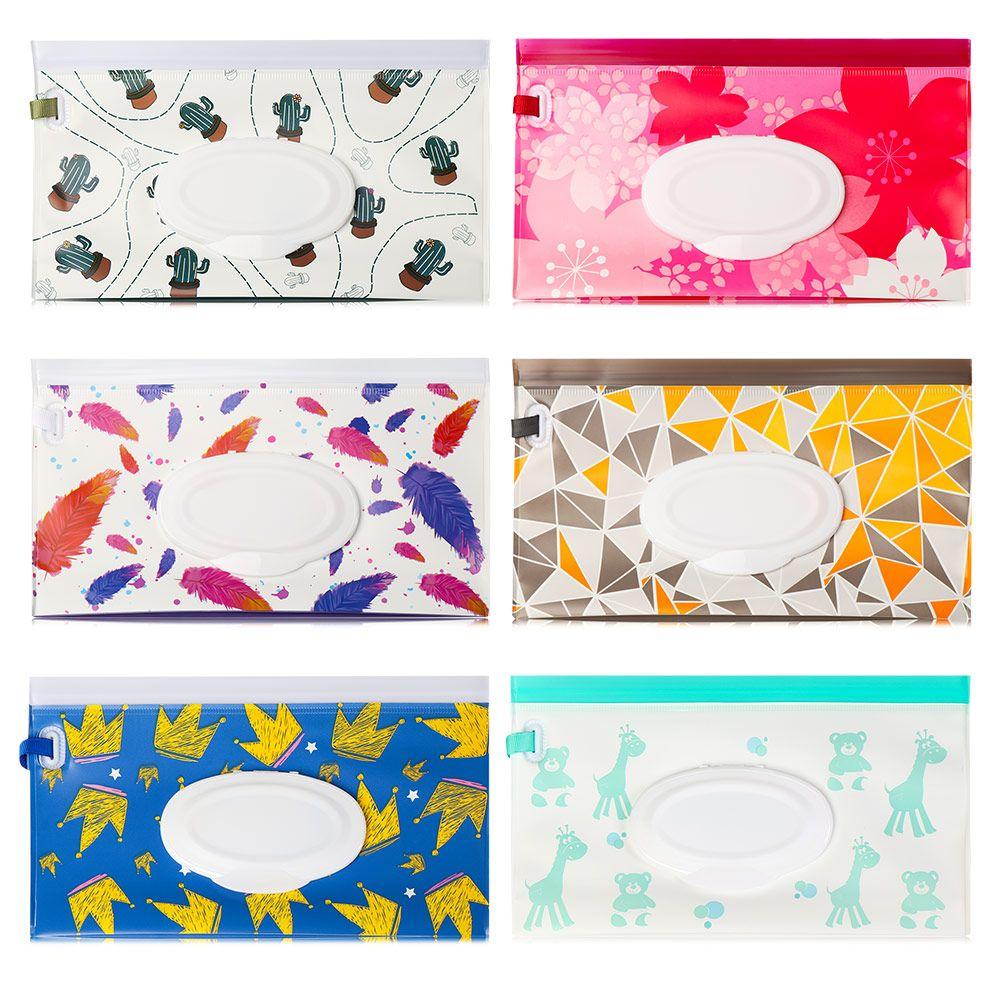 Snap-Strap Flip Cover Baby Product Stroller Accessories Cosmetic Pouch Tissue Box Wet Wipes Bag