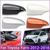 Door Outside Rearview Mirror Shell Lid For Toyota Yaris 2013 2014 2015 2016 2017 2018 2019 Car Mirror Cover Cap Housing Painted