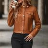 Fall Winter Women Suede Cropped Blazer Jacket Casual Trendy Outerwear For Women