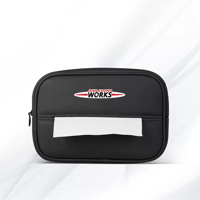 Car Logo Seat Tissue Storage Box Armrests Sunshades For MINI JCW Cabrio Cooper Countryman Aceman Clubman Coupe Paceman Roadster dymfu11