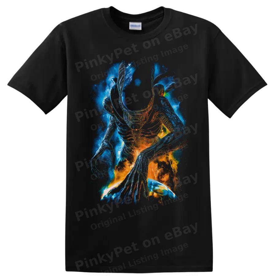 Xenomorph Alien T Shirt Neon Sci Fi Horror Monster Surreal Art Graphic Tee Gift