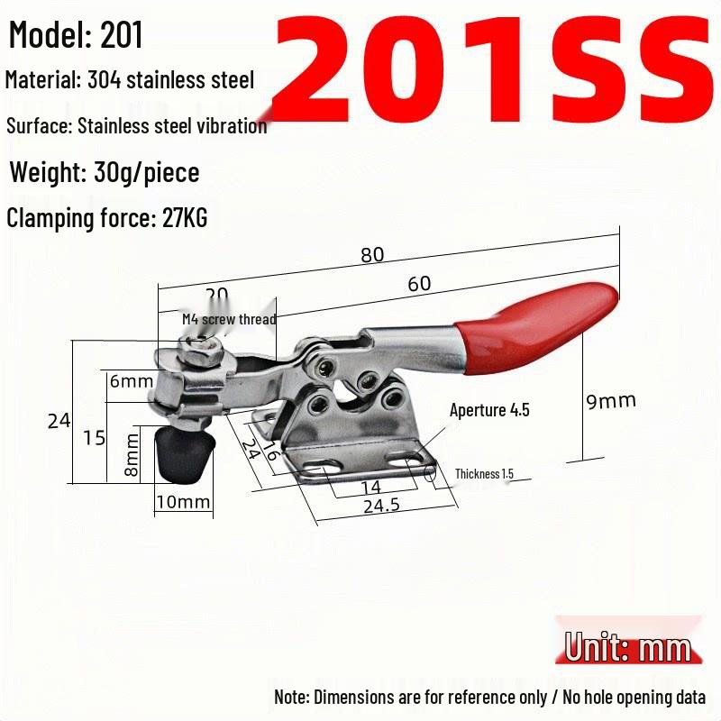 Горизонтальный зажим-фиксатор из нержавеющей стали 304 GH-201