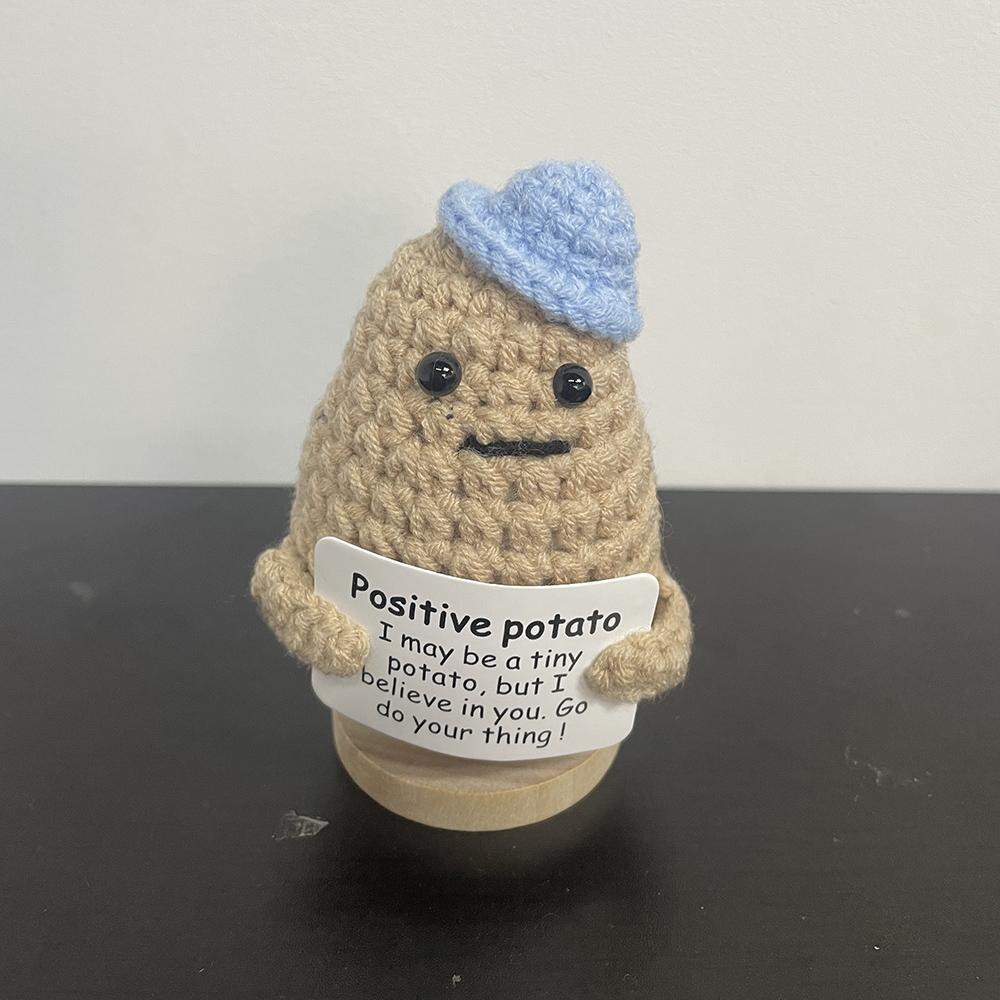 Handmade Positive Potatoes Doll With Card Home Decoration Knitting Penguin Bee Potato Doll Ornament Christams Party Room Decor