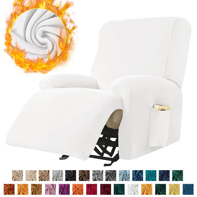 Solid Velvet Recliner Armchair Cover Non Slip Lazy Boy Cat Dog Single Sofa Covers Elastic Soft All -Inclusive Couch Slipcover