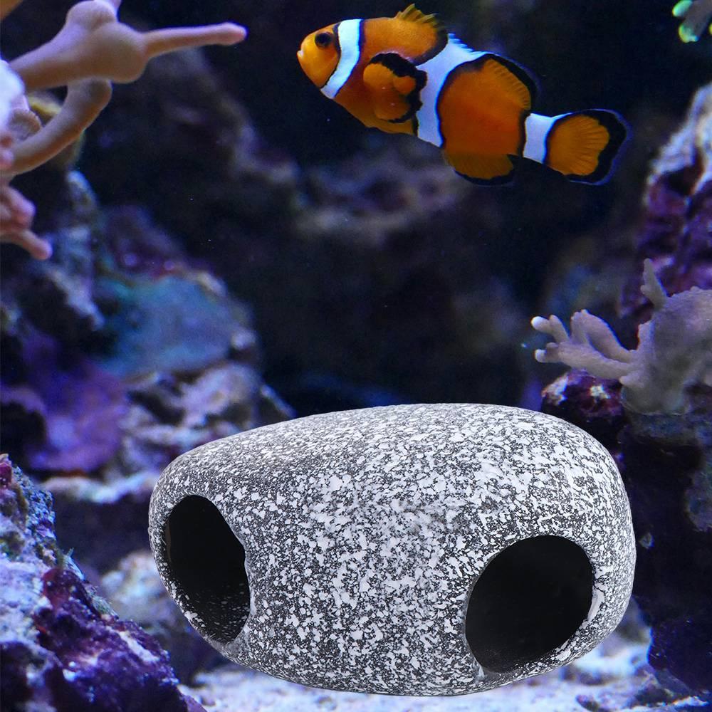 Eco-friendly Cichlid Stone Cave Ceramic Fish Rock House Fish Eluding House Aquarium